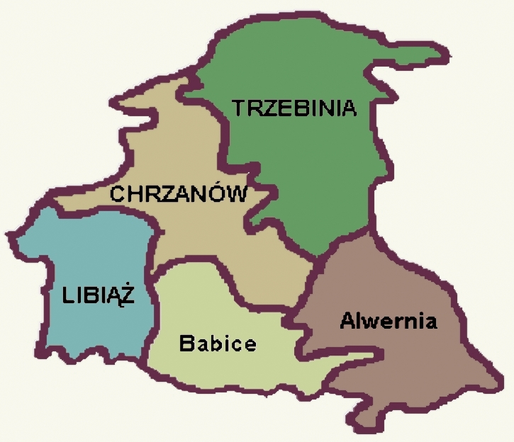 Mapka powiatu chrzanowskiego