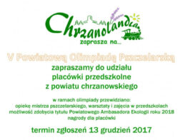 Chrzanolandia zaprasza na… V Powiatową Olimpiadę Pszczelarską – Placówki Przedszkolne
